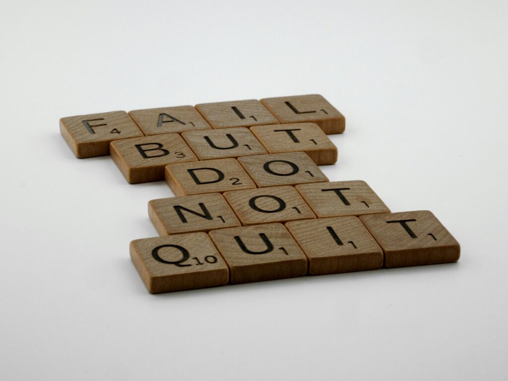 Fail but Don't quit quote